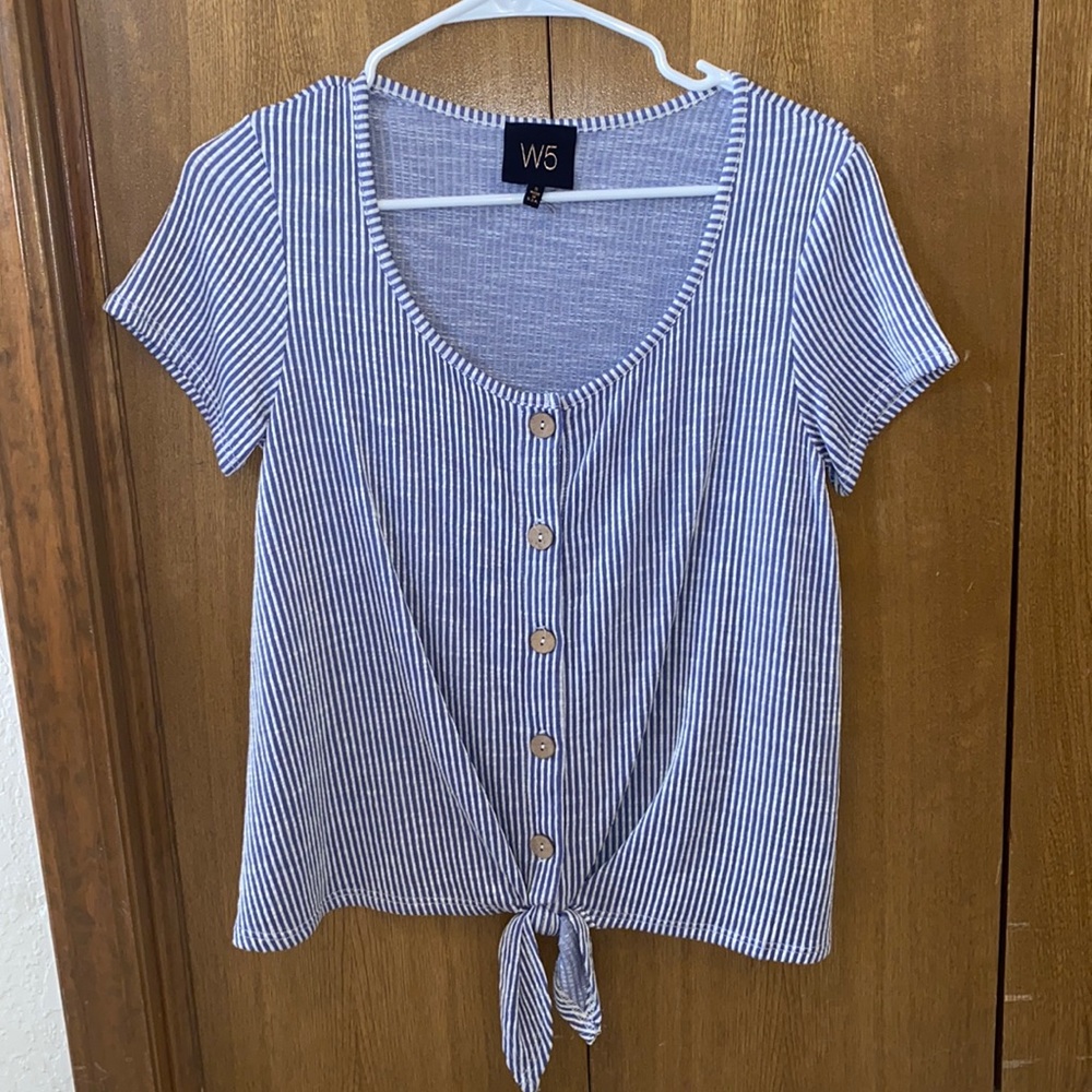 Blue & White Short Sleeve Shirt